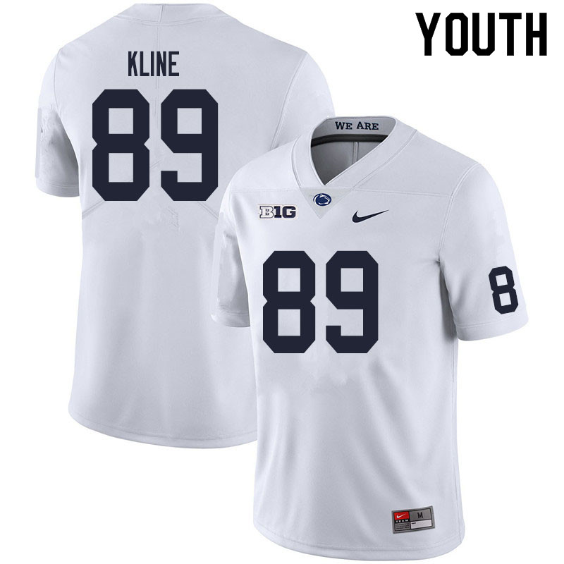 Youth #89 Grayson Kline Penn State Nittany Lions College Football Jerseys Sale-White - Click Image to Close